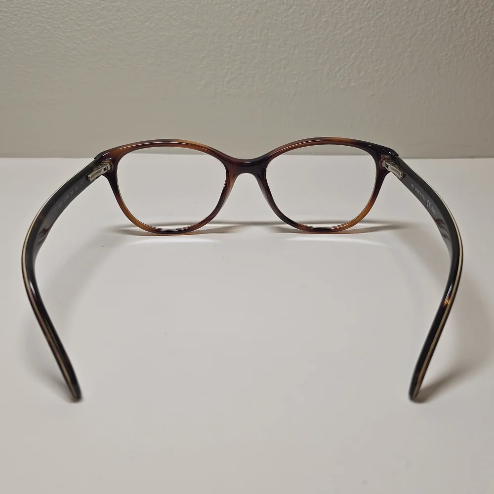 Authentic Fendi F1025 214 Tortoiseshell Cat-Eye Eyeglass Frames Signature Plaid